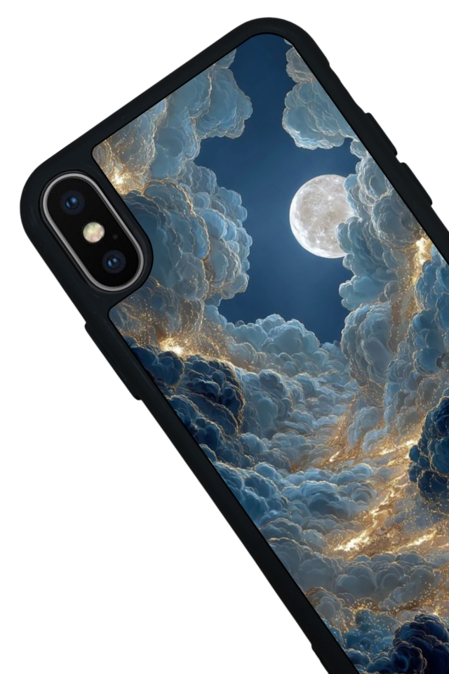 iPhone X/ XS Uyumlu Ay Tasarımlı Glossy Premium Kılıf
