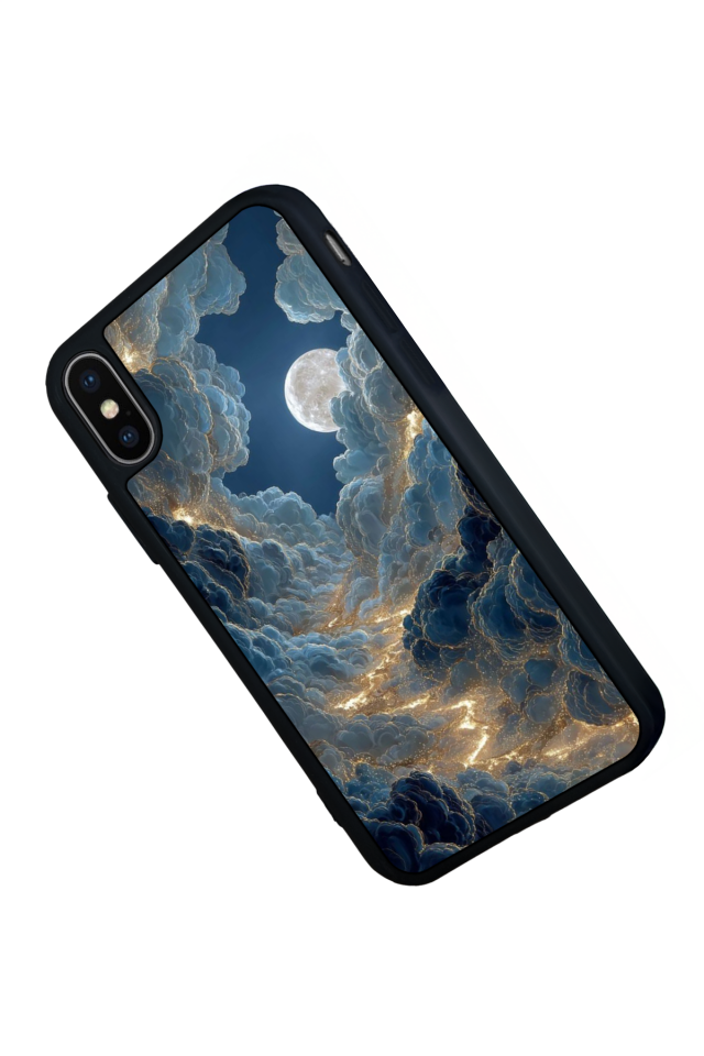 iPhone X/ XS Uyumlu Ay Tasarımlı Glossy Premium Kılıf