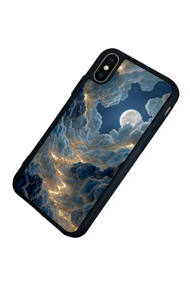 iPhone X/ XS Uyumlu Ay Tasarımlı Glossy Premium Kılıf