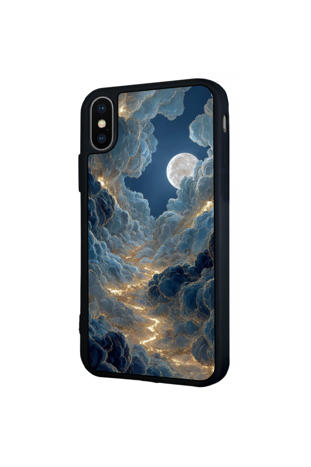 iPhone X/ XS Uyumlu Ay Tasarımlı Glossy Premium Kılıf