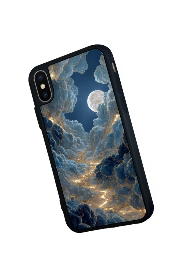 iPhone X/ XS Uyumlu Ay Tasarımlı Glossy Premium Kılıf