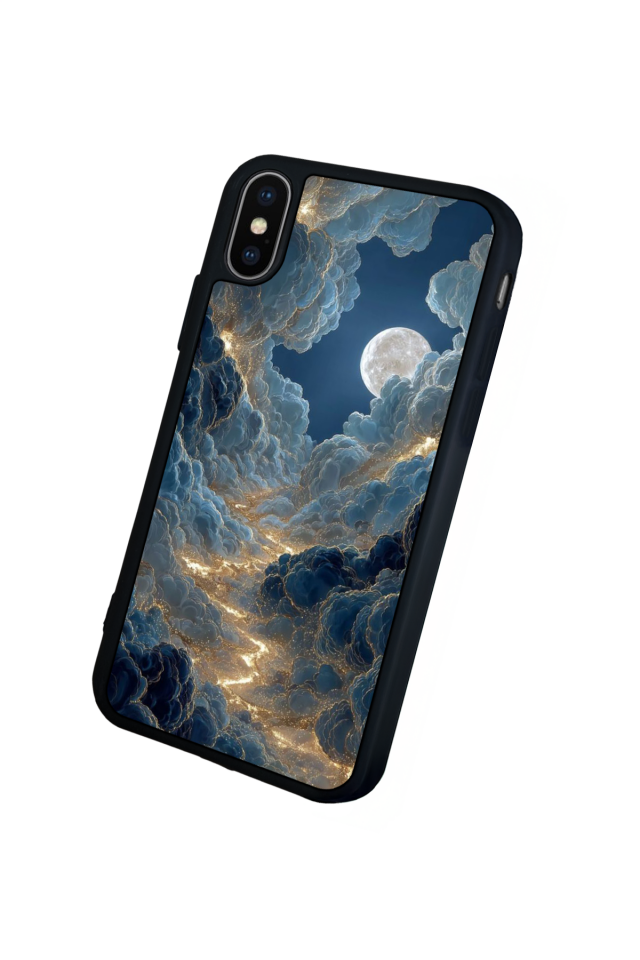 iPhone X/ XS Uyumlu Ay Tasarımlı Glossy Premium Kılıf