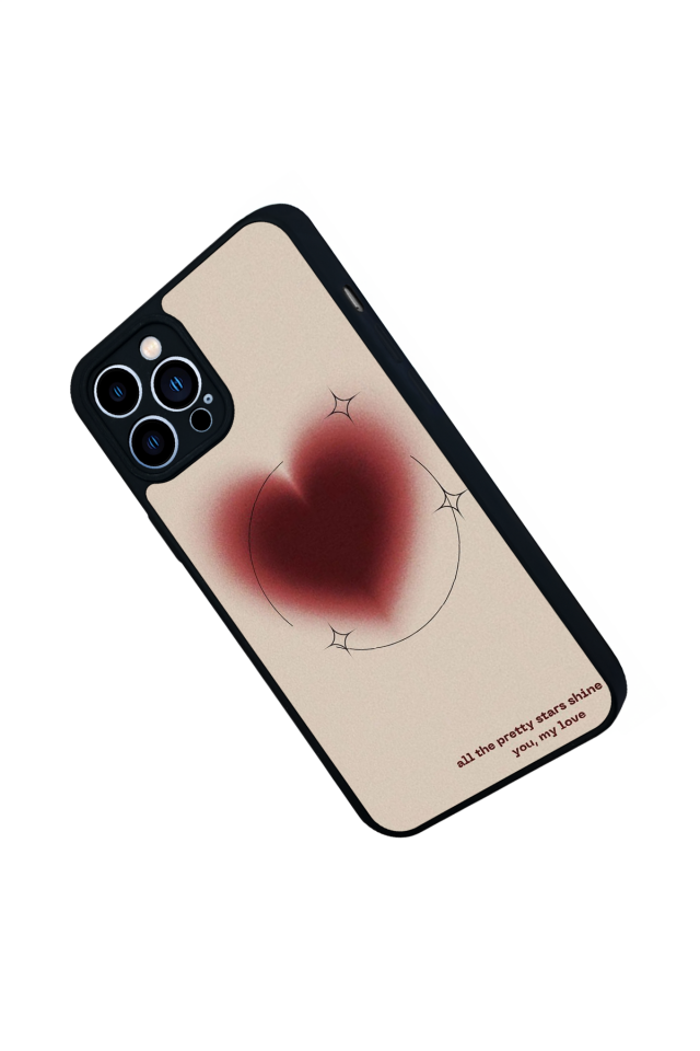 iPhone 13 Pro Max Uyumlu Kalp Love Tasarımlı Glossy Premium Kılıf