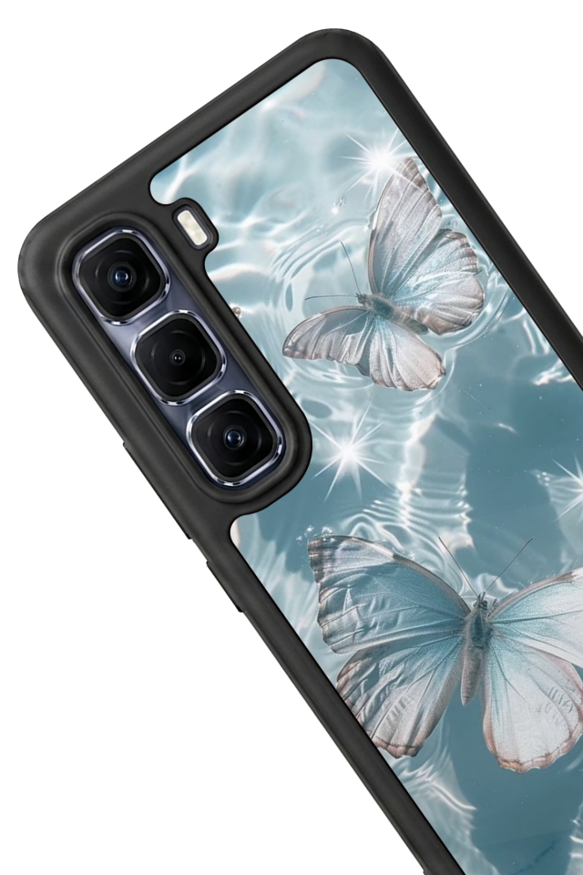 Infinix Hot 60 Pro Plus Uyumlu Kelebek Tasarımlı Glossy Premium Kılıf