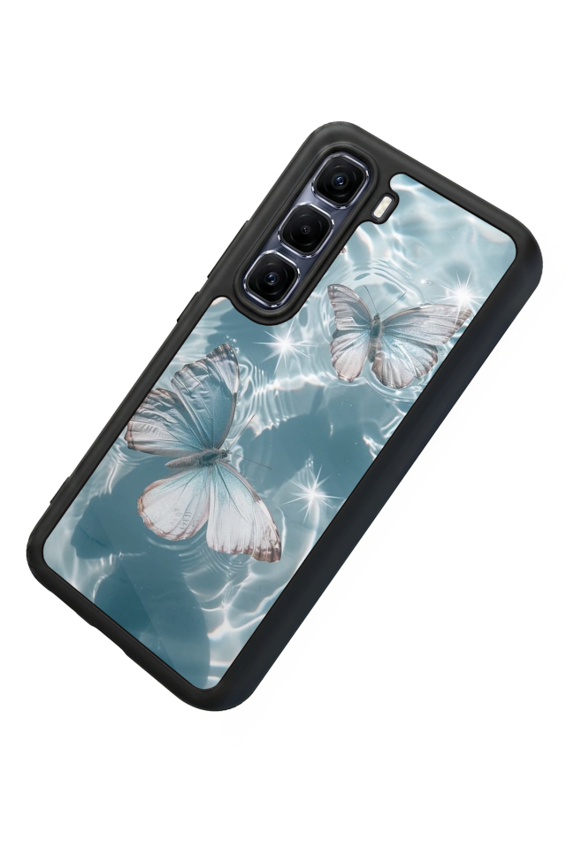 Infinix Hot 60 Pro Plus Uyumlu Kelebek Tasarımlı Glossy Premium Kılıf