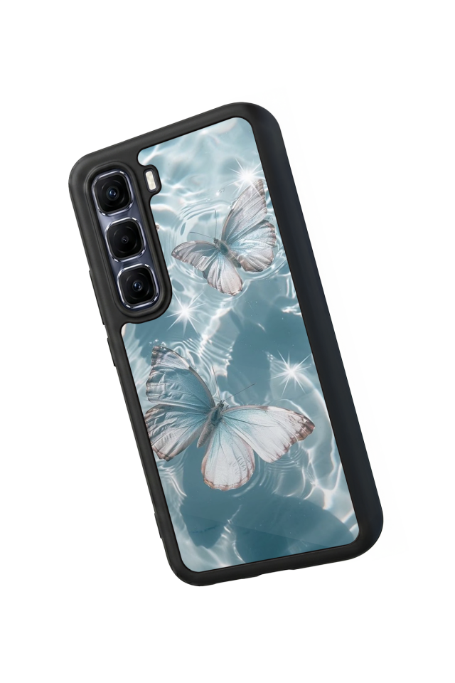 Infinix Hot 60 Pro Plus Uyumlu Kelebek Tasarımlı Glossy Premium Kılıf