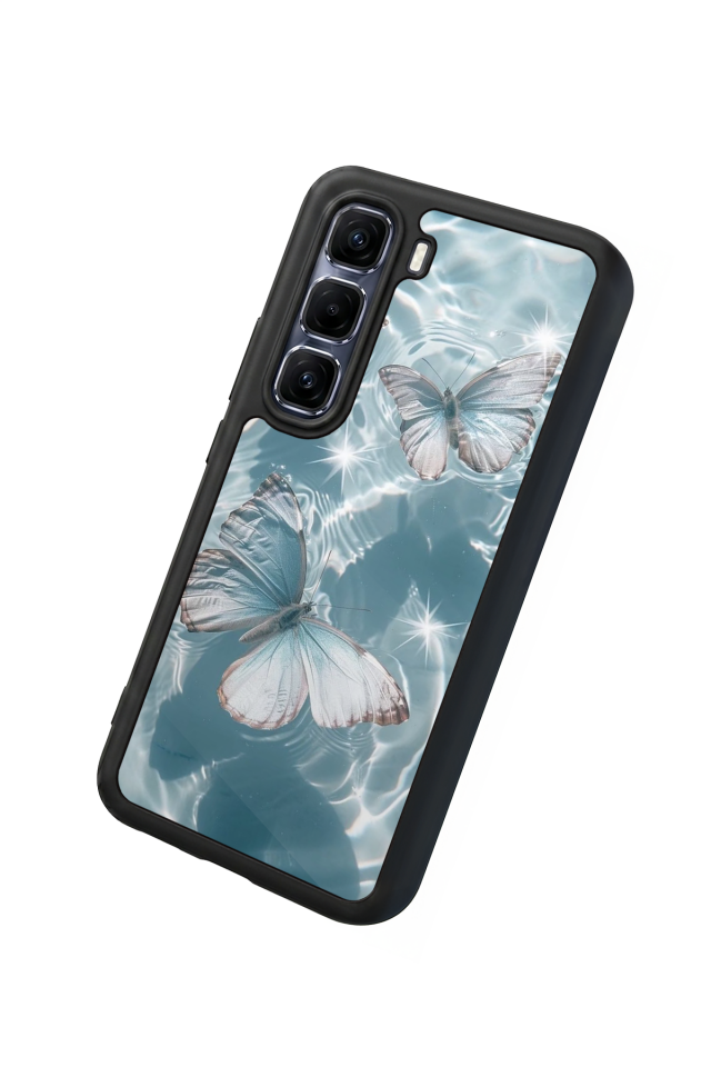 Infinix Hot 60 Pro Plus Uyumlu Kelebek Tasarımlı Glossy Premium Kılıf