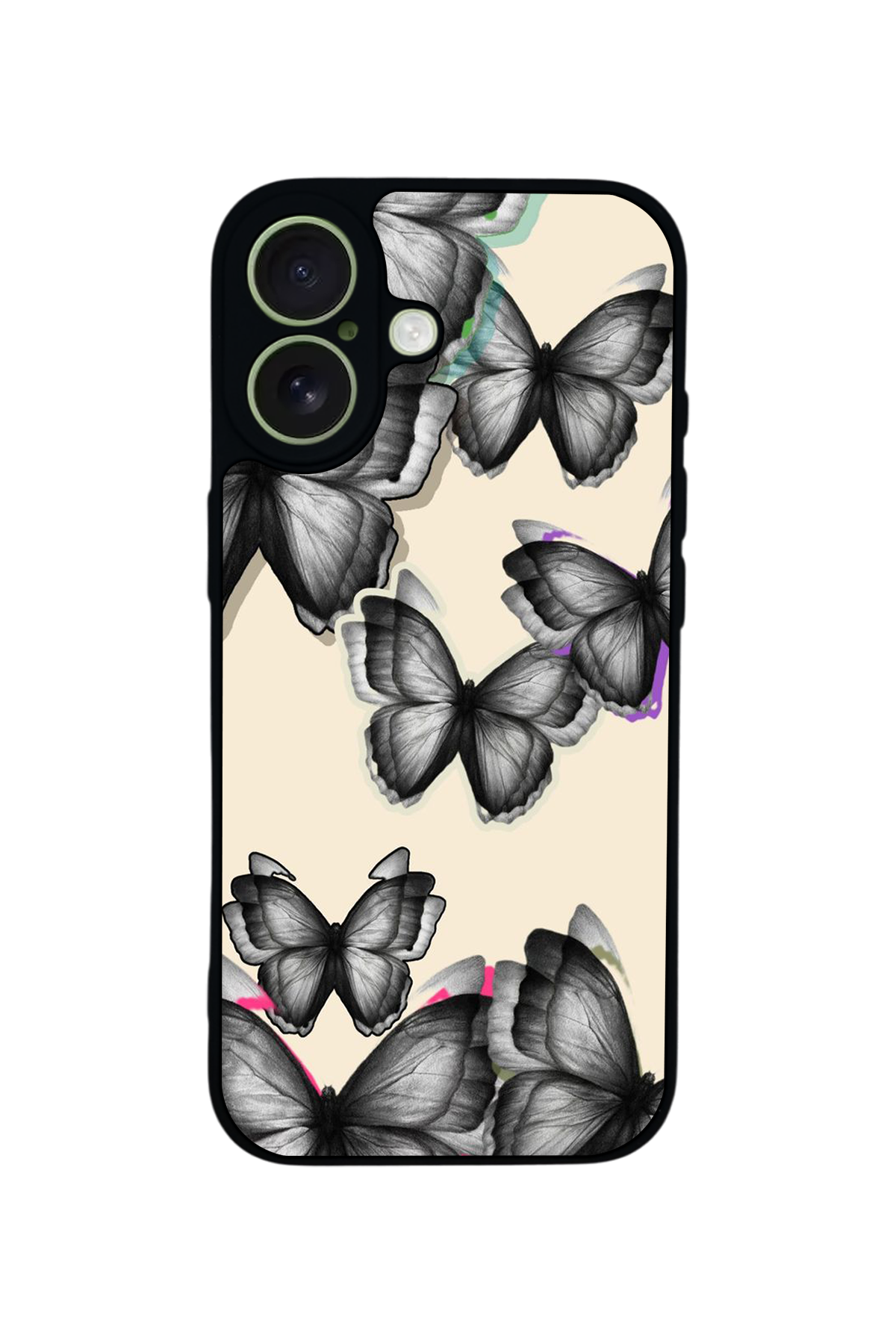 iPhone 17 Uyumlu Kelebek Tasarımlı Glossy Premium Kılıf