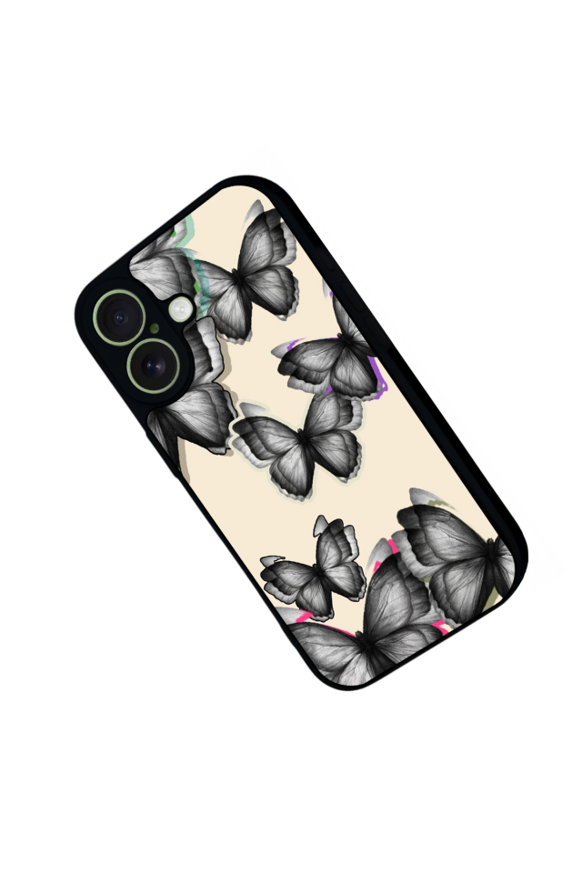 iPhone 17 Uyumlu Kelebek Tasarımlı Glossy Premium Kılıf