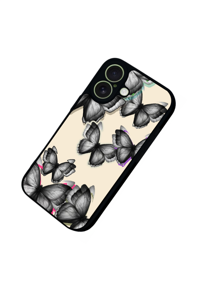 iPhone 17 Uyumlu Kelebek Tasarımlı Glossy Premium Kılıf