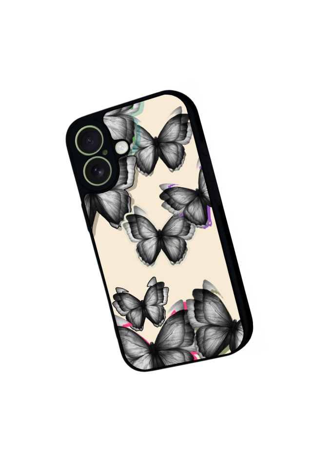 iPhone 17 Uyumlu Kelebek Tasarımlı Glossy Premium Kılıf