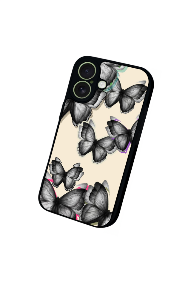 iPhone 17 Uyumlu Kelebek Tasarımlı Glossy Premium Kılıf