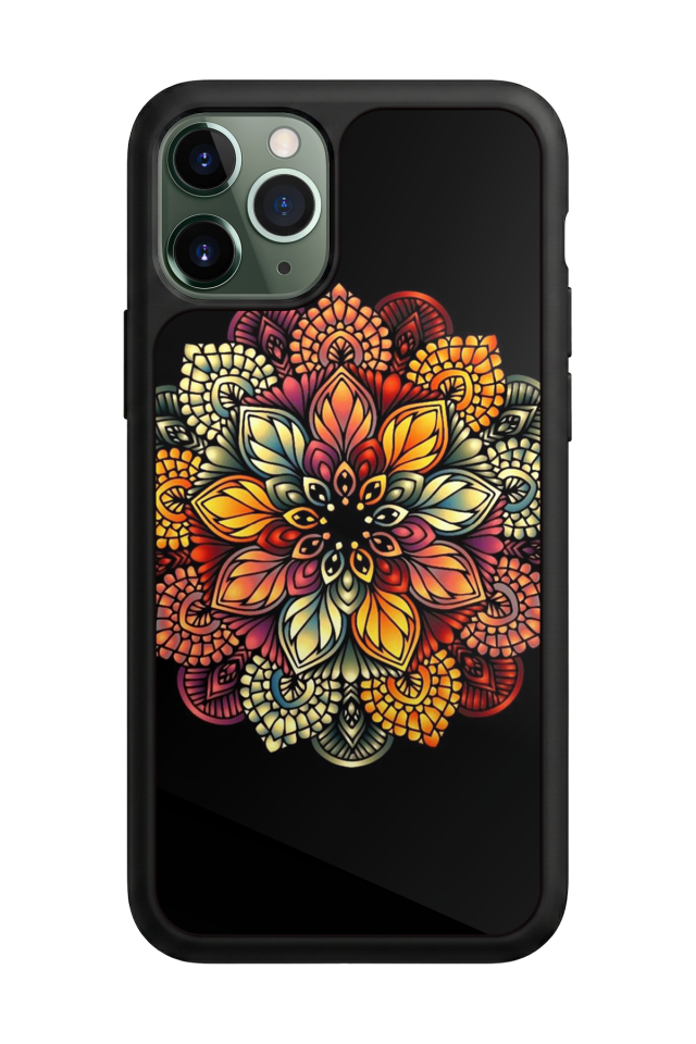 iPhone 11 Pro Uyumlu Mandala Tasarımlı Glossy Premium Kılıf
