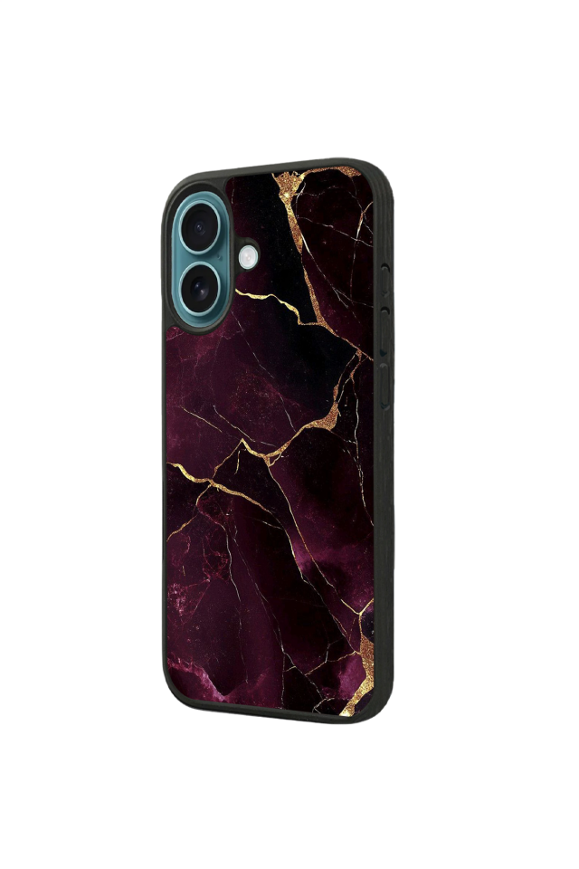 iPhone 16 Plus Uyumlu Mermer Marble Tasarımlı Glossy Premium Kılıf