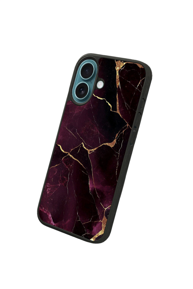 iPhone 16 Plus Uyumlu Mermer Marble Tasarımlı Glossy Premium Kılıf