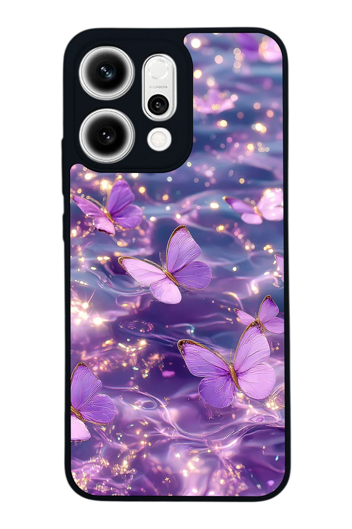 Oppo Reno 14 Uyumlu Kelebek Tasarımlı Glossy Premium Kılıf