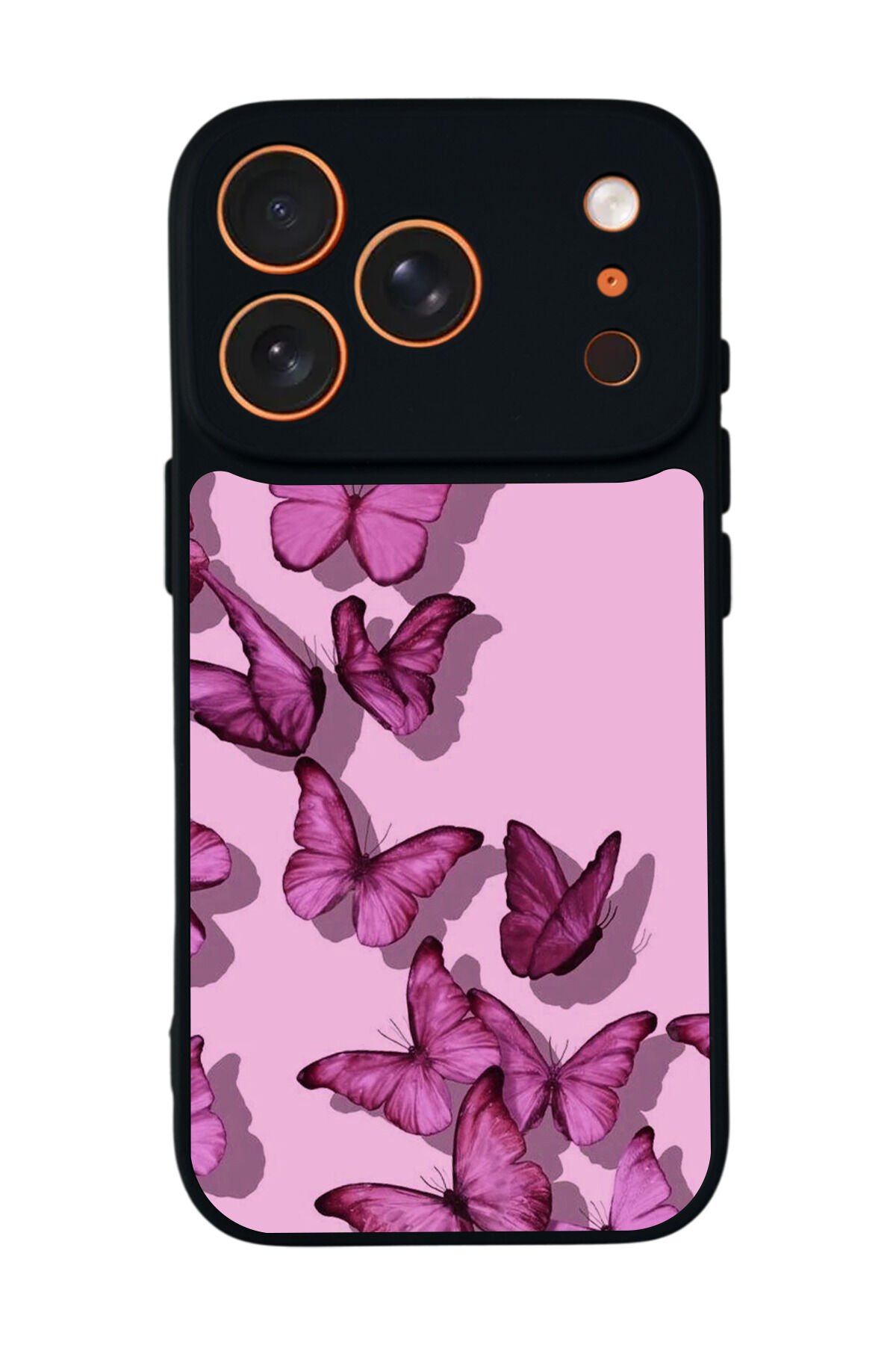 iPhone 17 Pro Uyumlu Kelebek Tasarımlı Glossy Premium Kılıf