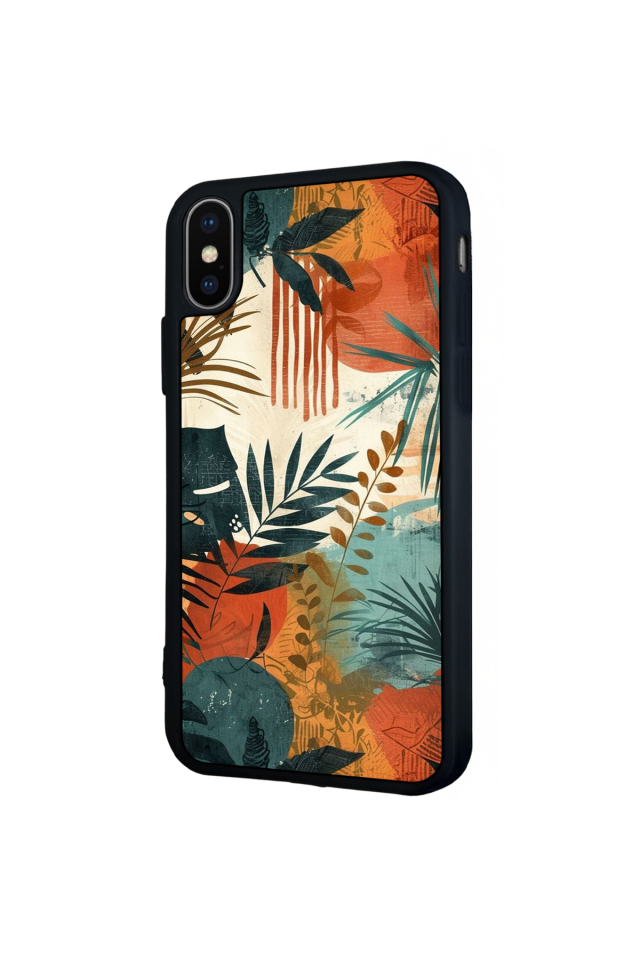 iPhone XS Max Uyumlu Botanik Tasarımlı Glossy Premium Kılıf