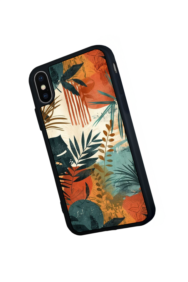 iPhone XS Max Uyumlu Botanik Tasarımlı Glossy Premium Kılıf