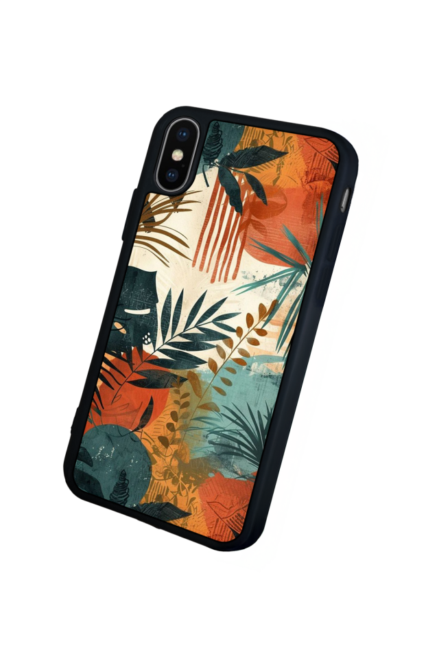 iPhone XS Max Uyumlu Botanik Tasarımlı Glossy Premium Kılıf