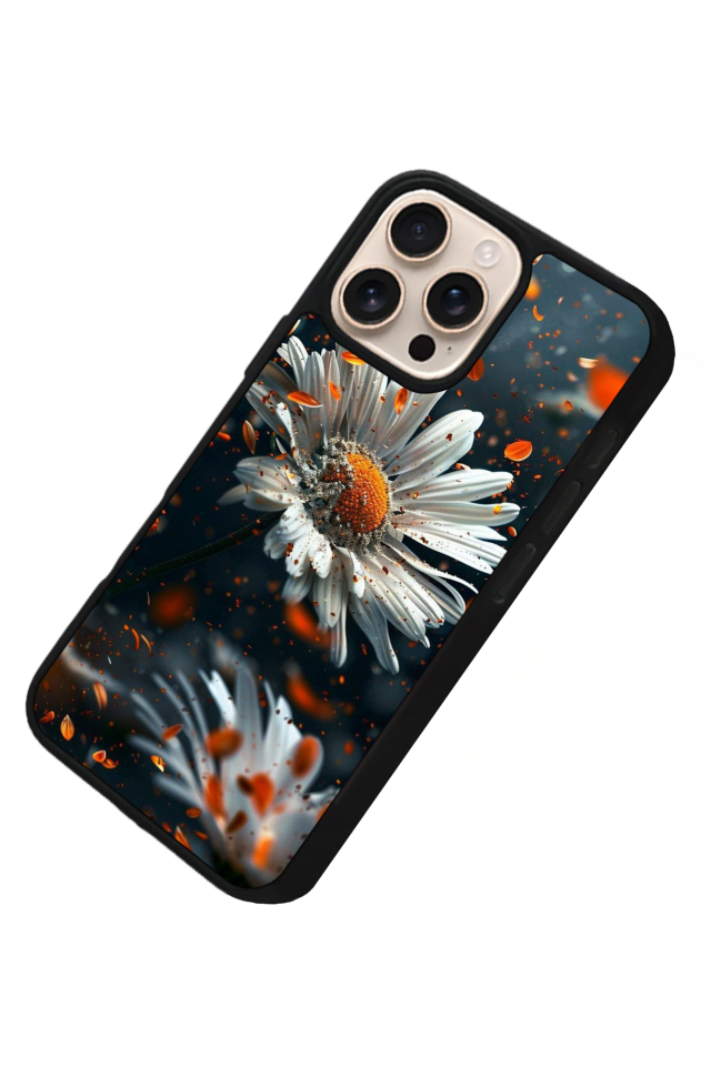 iPhone 16 Pro Max Uyumlu Cicek Tasarımlı Glossy Premium Kılıf