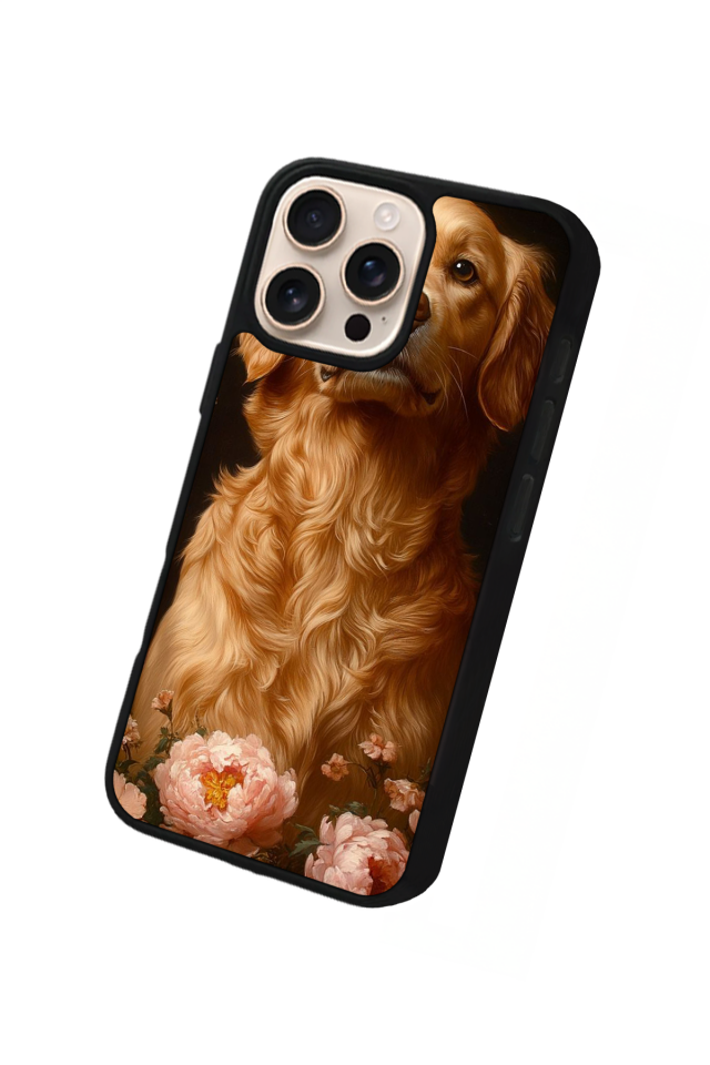 iPhone 14 Pro Uyumlu Golden Kopek Tasarımlı Glossy Premium Kılıf