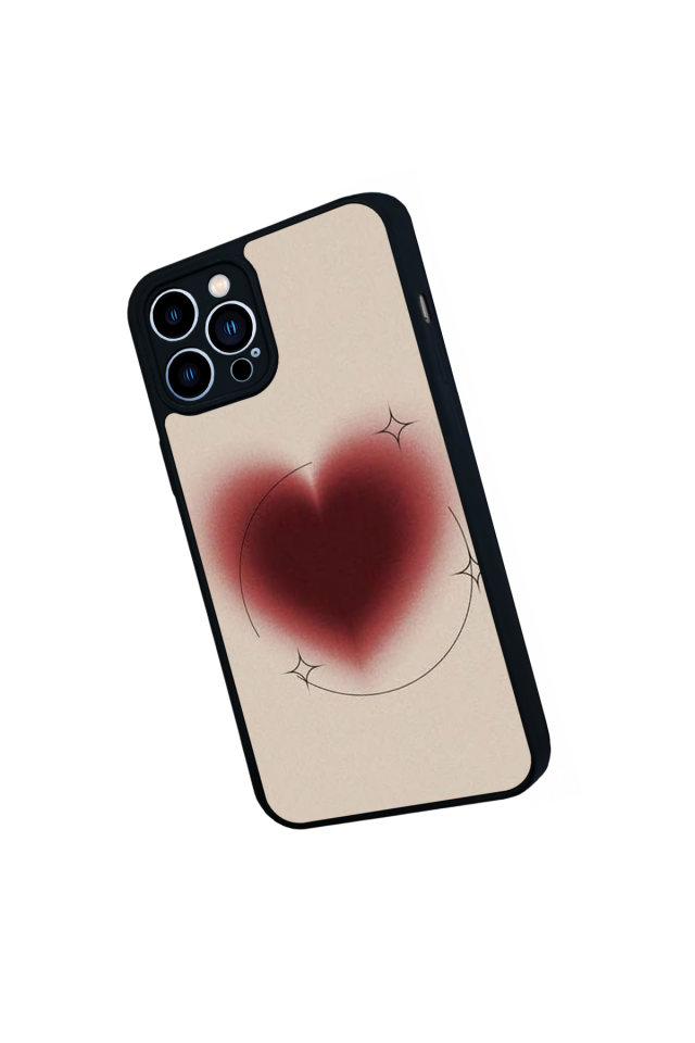 iPhone 13 Pro Max Uyumlu Kalp Love Tasarımlı Glossy Premium Kılıf