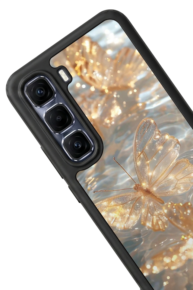 Infinix Hot 60 Pro Plus Uyumlu Kelebek Tasarımlı Glossy Premium Kılıf