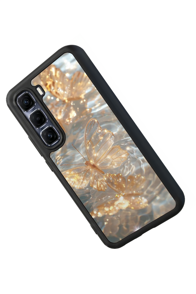 Infinix Hot 60 Pro Plus Uyumlu Kelebek Tasarımlı Glossy Premium Kılıf