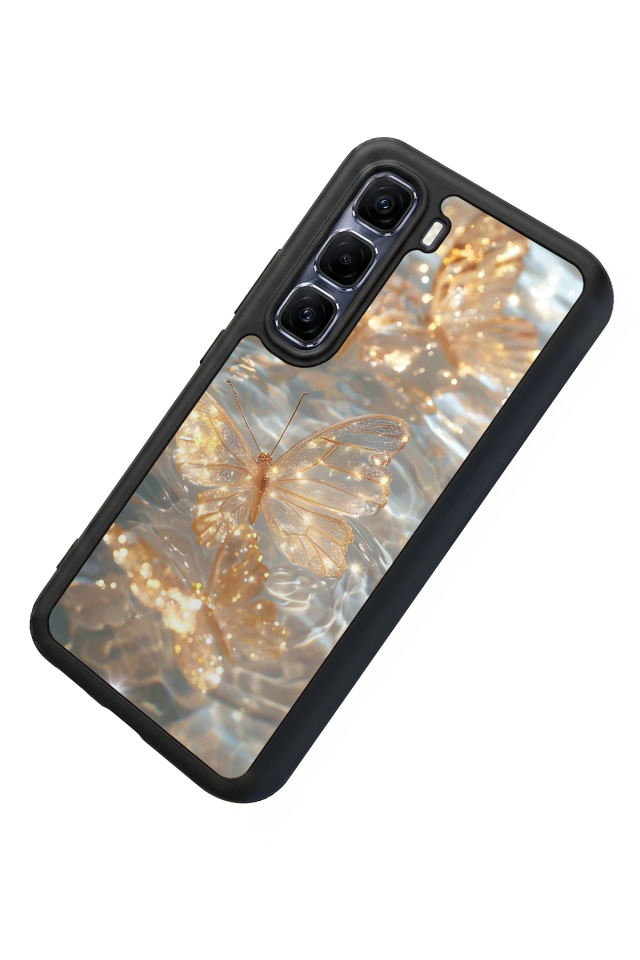 Infinix Hot 60 Pro Plus Uyumlu Kelebek Tasarımlı Glossy Premium Kılıf