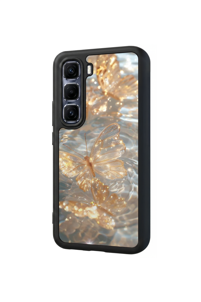Infinix Hot 60 Pro Plus Uyumlu Kelebek Tasarımlı Glossy Premium Kılıf