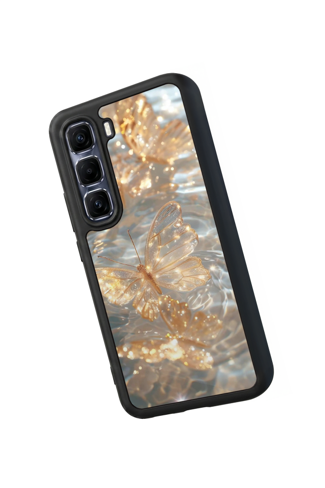 Infinix Hot 60 Pro Plus Uyumlu Kelebek Tasarımlı Glossy Premium Kılıf