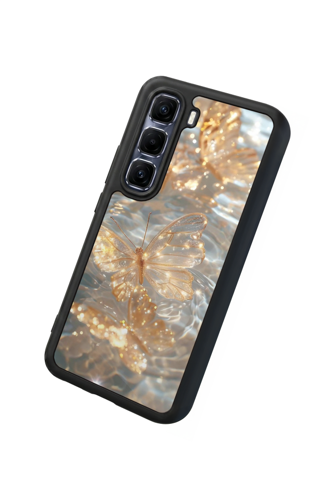 Infinix Hot 60 Pro Plus Uyumlu Kelebek Tasarımlı Glossy Premium Kılıf