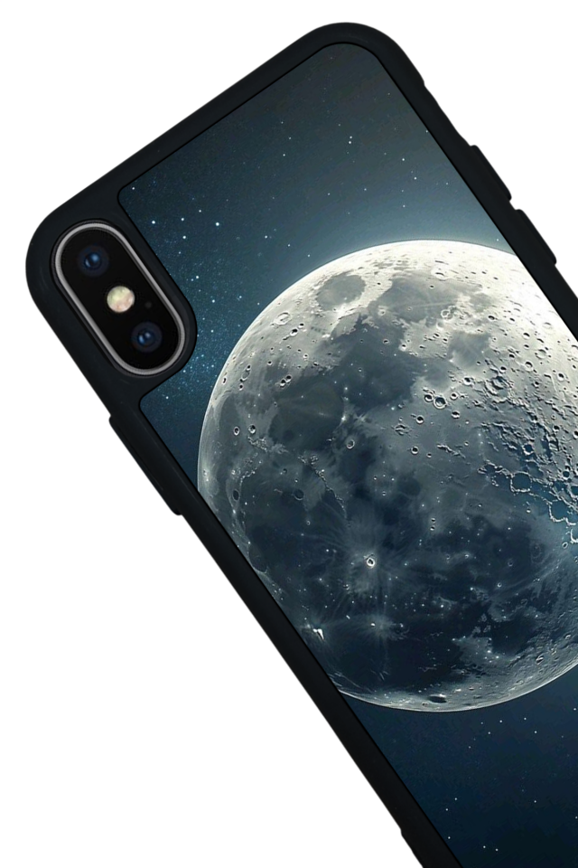 iPhone X/ XS Uyumlu Ay Tasarımlı Glossy Premium Kılıf