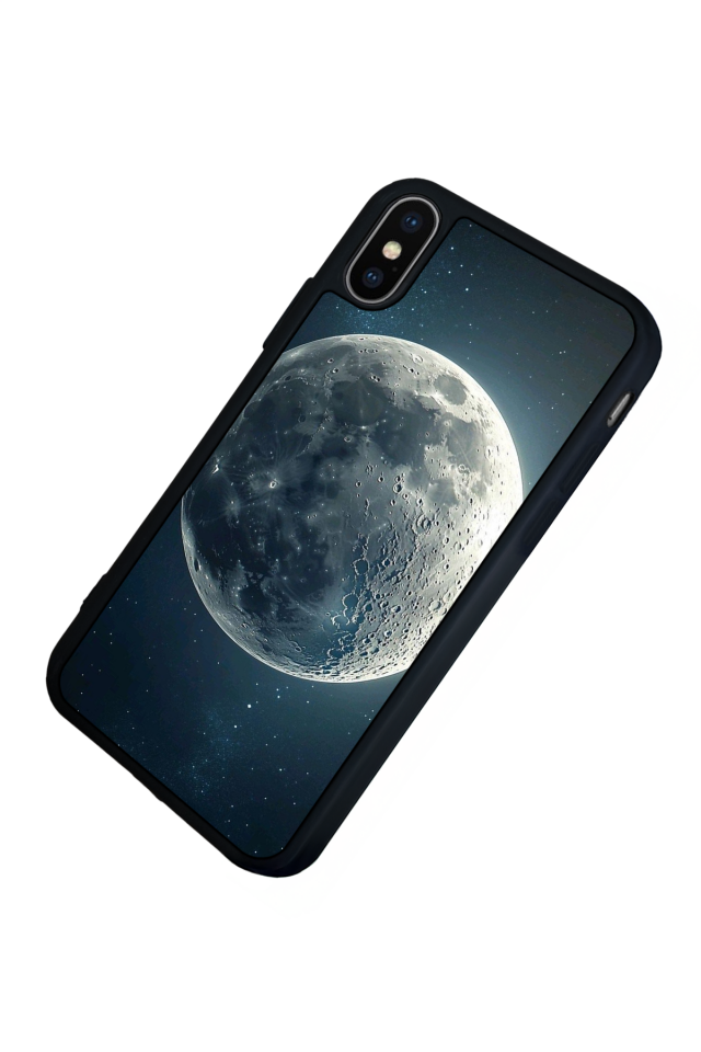 iPhone X/ XS Uyumlu Ay Tasarımlı Glossy Premium Kılıf