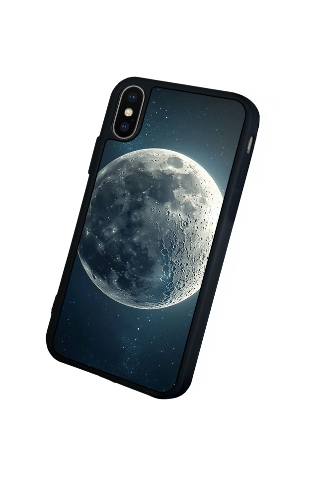 iPhone X/ XS Uyumlu Ay Tasarımlı Glossy Premium Kılıf