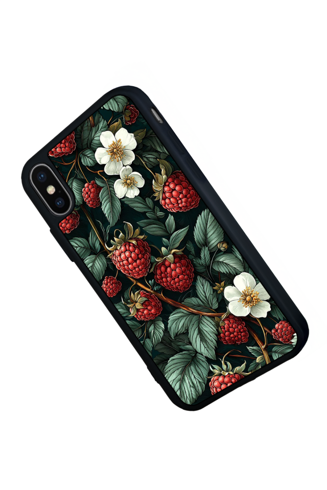 iPhone XS Max Uyumlu Botanik Tasarımlı Glossy Premium Kılıf