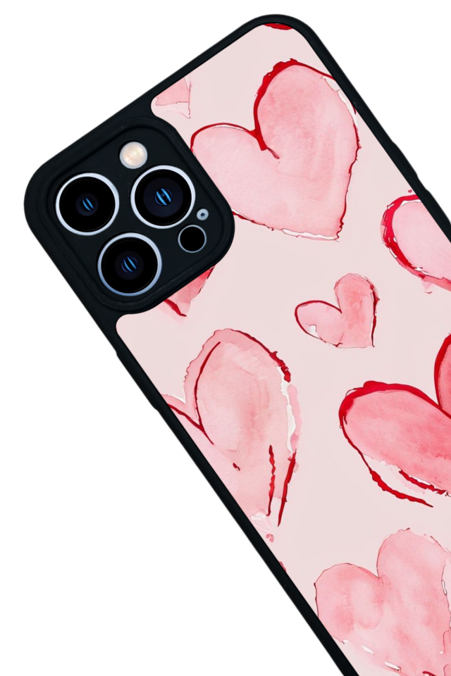 iPhone 13 Pro Max Uyumlu Kalp Love Tasarımlı Glossy Premium Kılıf