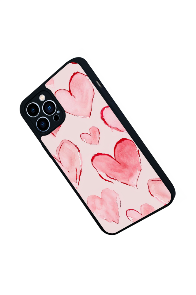 iPhone 13 Pro Max Uyumlu Kalp Love Tasarımlı Glossy Premium Kılıf