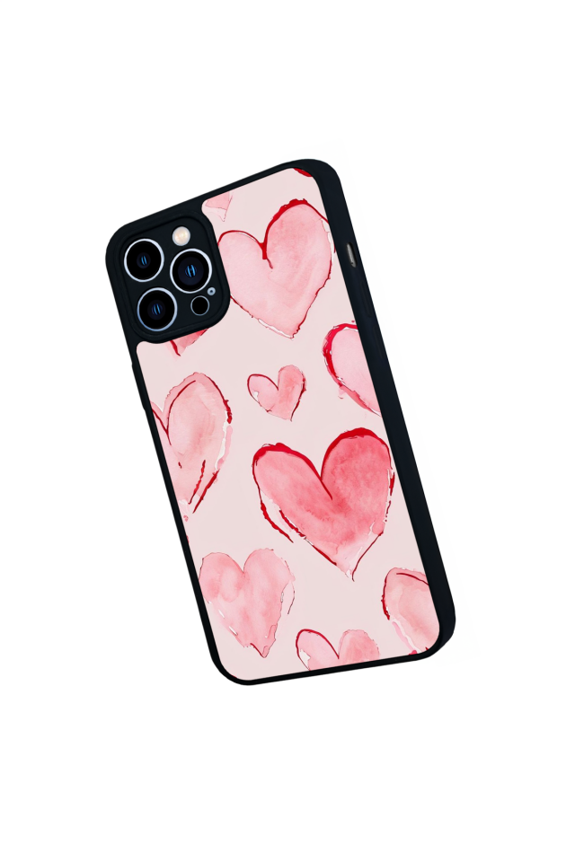 iPhone 13 Pro Max Uyumlu Kalp Love Tasarımlı Glossy Premium Kılıf