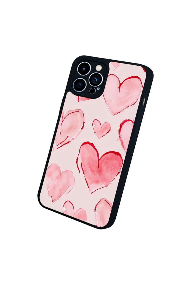iPhone 13 Pro Max Uyumlu Kalp Love Tasarımlı Glossy Premium Kılıf