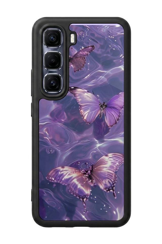 Infinix Hot 60 Pro Plus Uyumlu Kelebek Tasarımlı Glossy Premium Kılıf