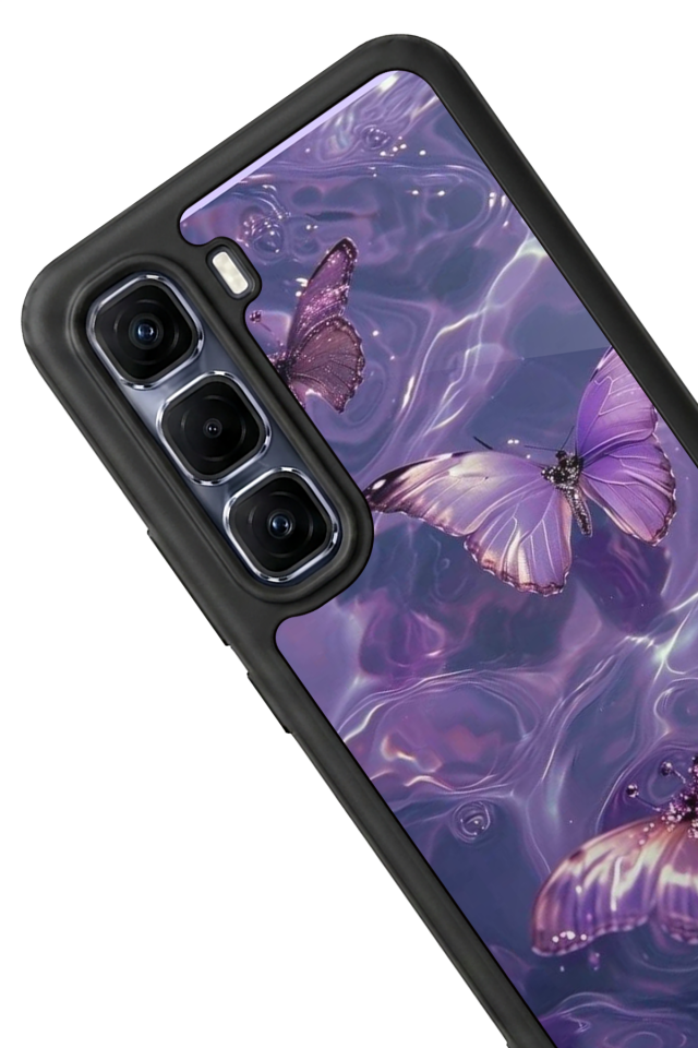 Infinix Hot 60 Pro Plus Uyumlu Kelebek Tasarımlı Glossy Premium Kılıf