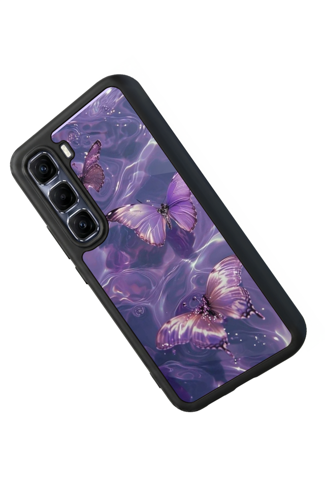 Infinix Hot 60 Pro Plus Uyumlu Kelebek Tasarımlı Glossy Premium Kılıf