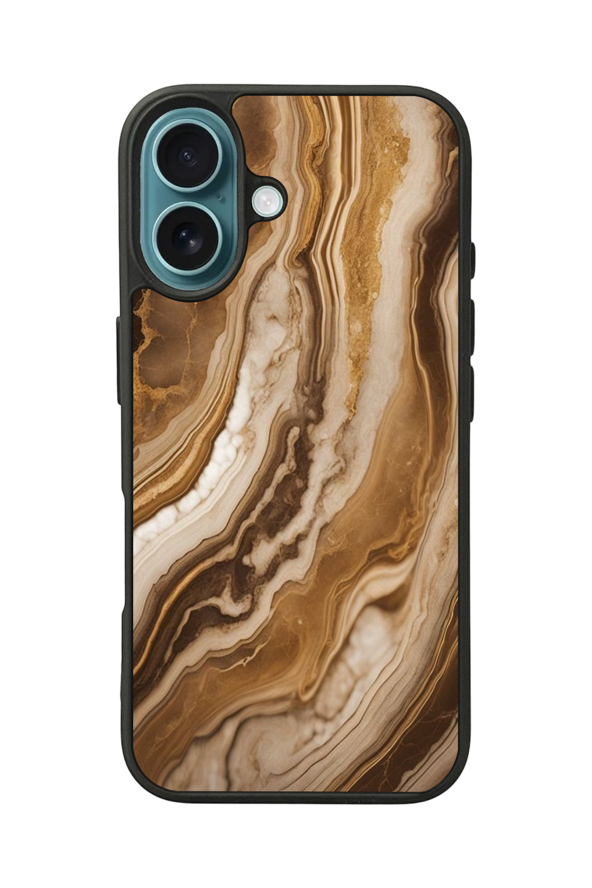 iPhone 16 Plus Uyumlu Mermer Marble Tasarımlı Glossy Premium Kılıf