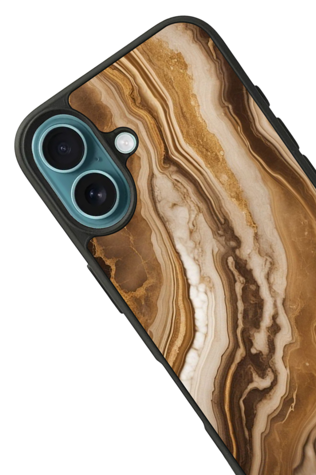 iPhone 16 Plus Uyumlu Mermer Marble Tasarımlı Glossy Premium Kılıf