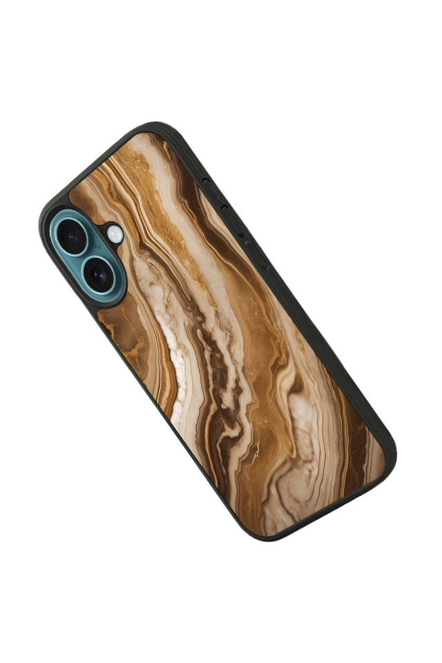 iPhone 16 Plus Uyumlu Mermer Marble Tasarımlı Glossy Premium Kılıf