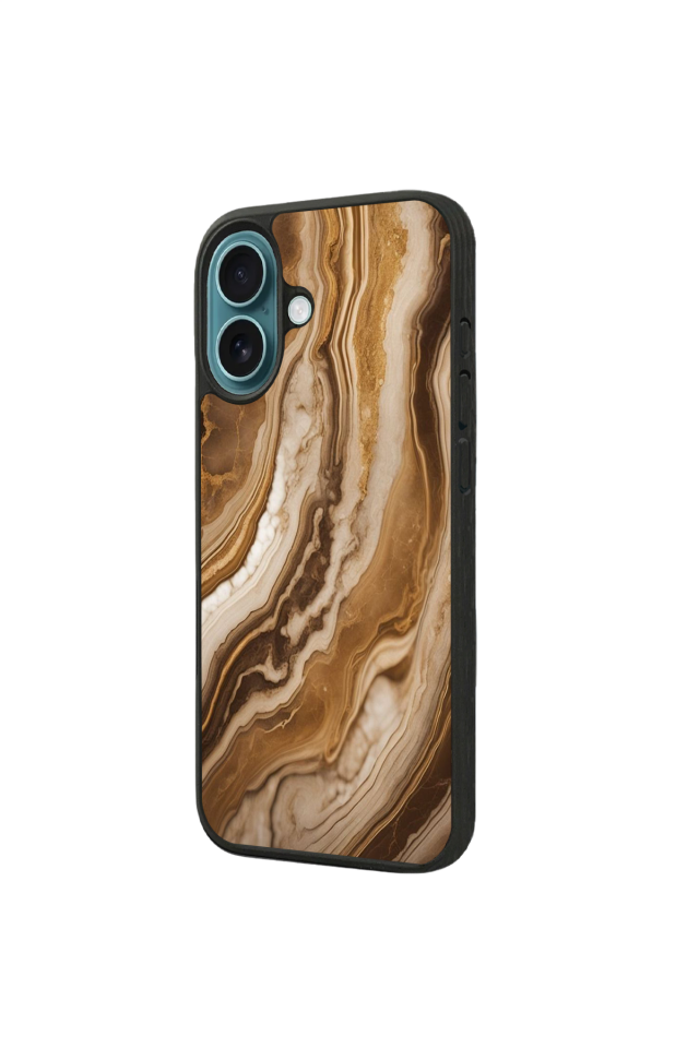 iPhone 16 Plus Uyumlu Mermer Marble Tasarımlı Glossy Premium Kılıf