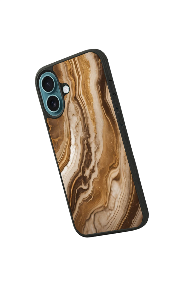 iPhone 16 Plus Uyumlu Mermer Marble Tasarımlı Glossy Premium Kılıf