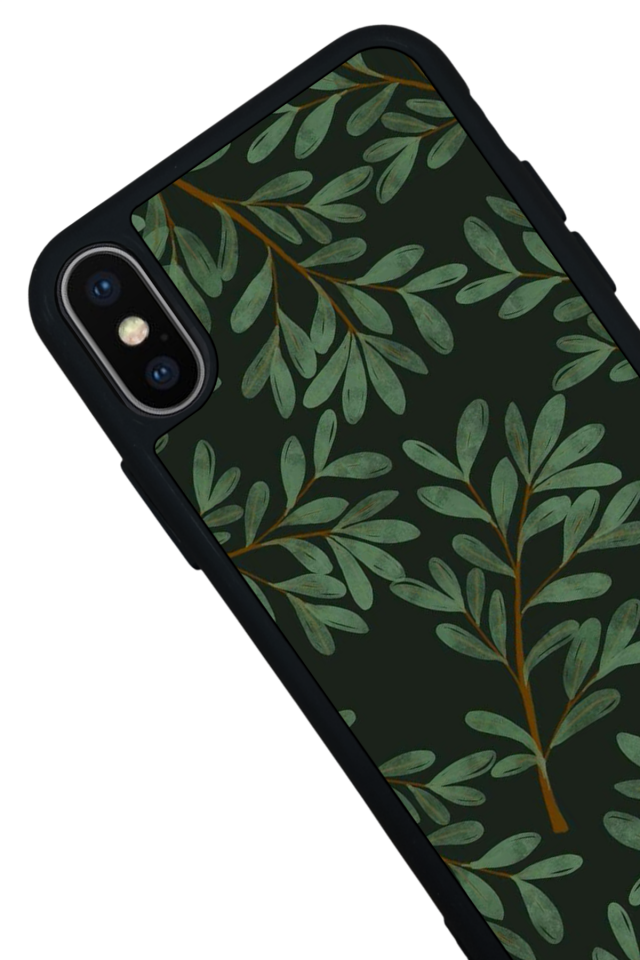 iPhone XS Max Uyumlu Botanik Tasarımlı Glossy Premium Kılıf